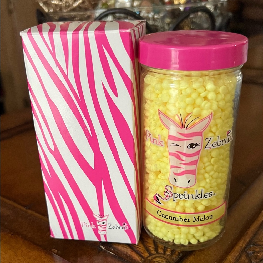 Pink Zebra Sprinkle Wax Melts Cumberland Melon 3.75oz Jar